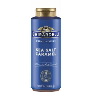 Ghirardelli Chocolate Company Sea Salt Caramel Sauce Squeeze Bottle, 16 oz (Pack of 12), Best By:06/30/25