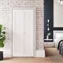 SMARTSTANDARD 32" x 80" Bifold Closet Doors, 1-Panel Paintable White Primed Bi-fold Door, Interior Door with Hardware Kits, 31 2/5"*78 2/5" Two Sides Molded Design, Pre-drilled Doors