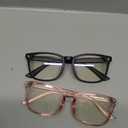 livho High Tech Blue Light Glasses - Advanced 99% Blue Light Blocking Computer Glasses - Anti Eyestrain & UV Glare Protection (*B7 Matte Black+clear Pink)