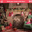 30Pcs Velvet Bows for Christmas Tree - Khaki Small Christmas Tree Bows, Vintage Ribbon Bows for Garland, Wreath, Fireplace, Door, Gift Wrapping, Holiday Bows Ornaments for Xmas (5  7 Inch)