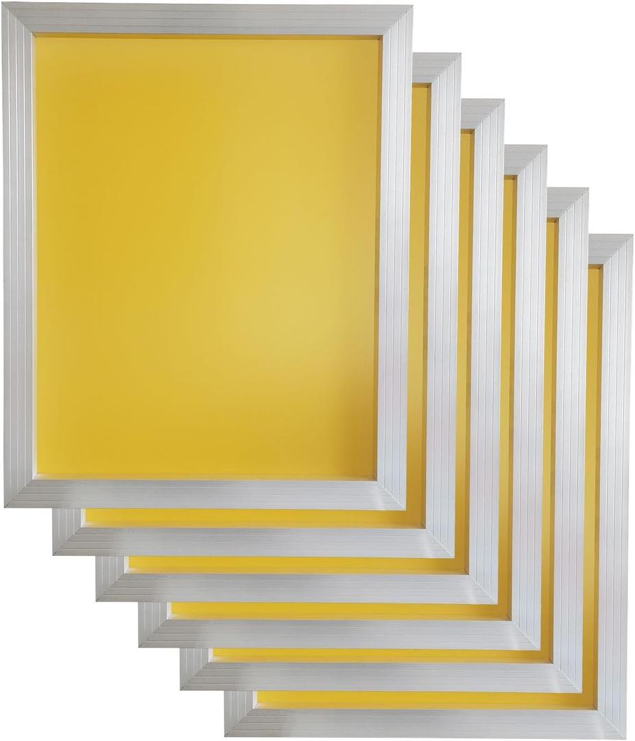YLZ Aluminum Silk Screen Printing Screens 16 x 20 Inch Frame-230 White Mesh (6 PC)