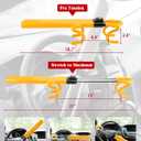 Tevlaphee Steering Wheel Lock - Heavy Duty Antitheft Device and Car Security Lock with Adjustable Locking and 3 Keys - Great Vehicle and Truck Deterrent (Yellow)