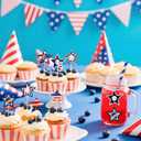 500pcs American Flag Star Stickers, 8 Designs Independence Day Patriotic Stickers 4th of July Labels Red White and Blue Star Decals for Memorial Veterans Day Gift Crafts Party Favors Decor