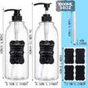 2 Pack 34 oz Clear Plastic Pump Bottles Dispenser Lotion Liquid Hand Empty Shampoo and Conditioner Dispenser Bathroom Kitchen Refillable Shampoo Container with Label Pen