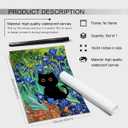CAXIYSH Black Cat Poster Irises Garden Wall Art Abstract Flowers Canvas Pictures Famous Painting Cat Art Print for Gallery Aesthetic Room Wall Decor 16X24 inch Unframed