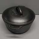 Lodge 7-Quart Cast Iron Dutch Oven  Made in USA, Pre-Seasoned, PFAS-Free & Non-Toxic, Heat-Treated, Induction Compatible, Self-Basting Lid, Durable Multi-Use Cooking Pot for Oven to Table