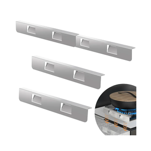 Stove Gap Covers 316 Stainless Steel Stove Gap Filler Oven Side Gap Filler Between Stove and Counter Slide In Range Trim Kit for 11.6“ and 23.2” Kitchen Crack(4 Pack Silver)