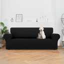LURKA Stretch Oversized Sofa Slipcovers 1 Piece Couch Covers for 3 Cushion Couch Sofa Furniture Protector Full Sofa Covers with Elastic Bottom for Kids and Pet (X-Large, Black)