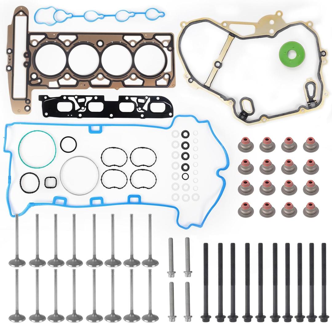 Head Gasket Set w/Intake & Exhaust Valves Kit for 2010-2017 Chevy Equinox/Captiva Sport/Malibu, for GMC Terrain, for Buick Lacrosse/Regal 2.4L HS26517PT