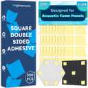 300 PCS Double-Sided Adhesive Tape for Acoustic Soundproofing Foam Panels, Heavy Duty Wall Panel Square Adhesive Pads, Pad Mounting Adhesive Double-Sided Tape Wall Sticky for Hanging