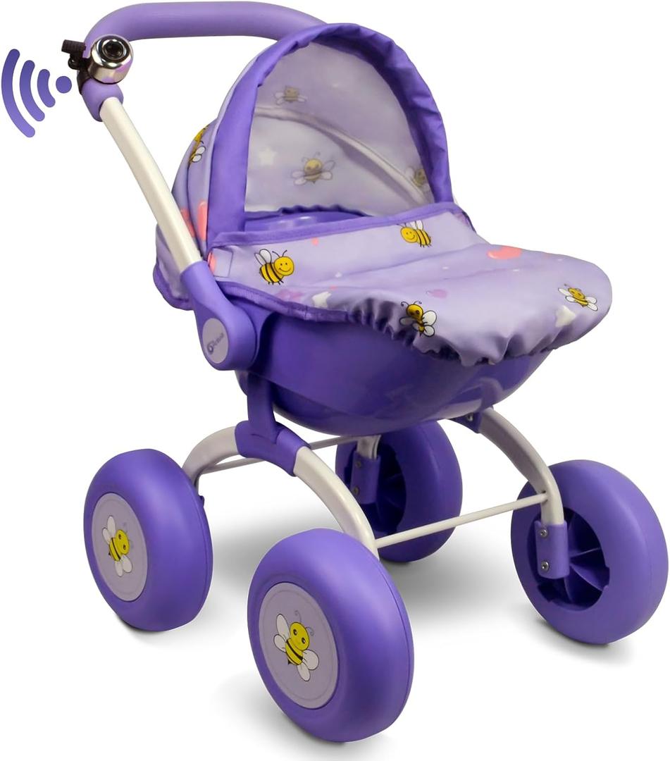 Doll Stroller Toy Anivia Realistic Doll Stroller Heart Design Gifts for Toddlers and Girls Foldable Baby Doll Stroller Toy (DT301purple)