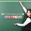 Flip Calendar Bulletin Board Set with Holder Includes 54 Date Cards Back to School Calendar Bulletin Board for Classroom Home Wall Chalkboard Decor(Star and Moon)