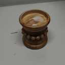 dwellington Farmhouse Rustic Wood Pillar Candle Holder for Pillar Candles, Decorative Beaded Candlestick Holder Stand for Home Dcor, Gifts, Wedding (Natural)