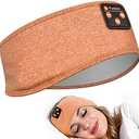Perytong Sleep Headphones, Bluetooth Sleeping Headband Headphones for Side Sleepers (Orange White)