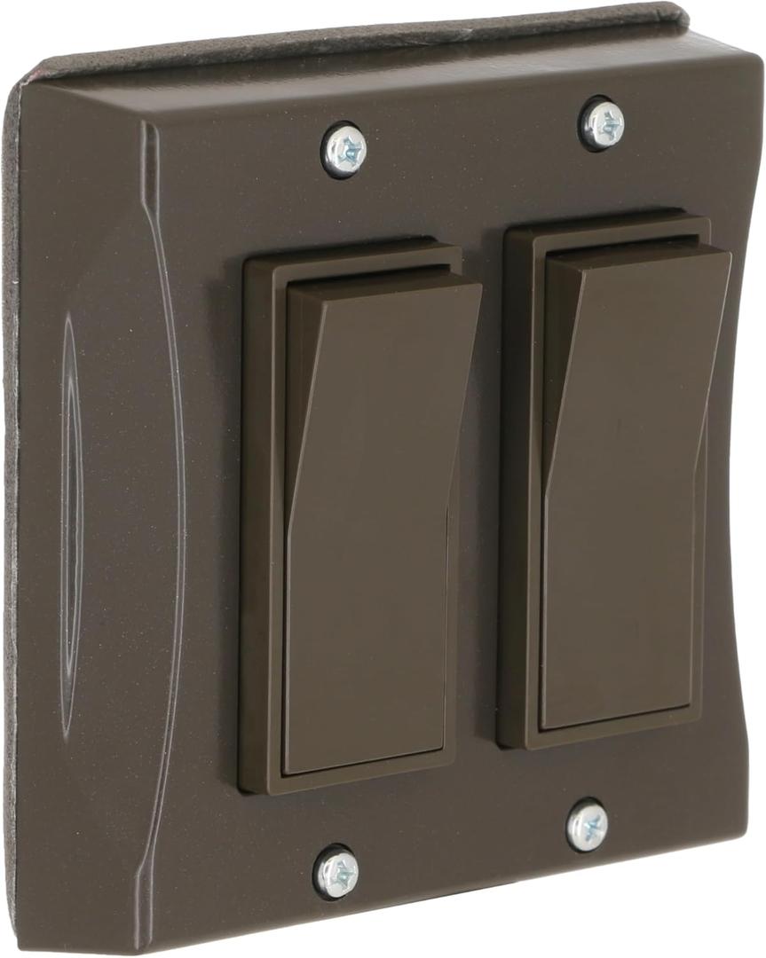 TayMac 5127-2 2-Gang Weatherproof Decorator Switch Cover, Vertical, Bronze