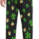 Men's Breathable Pajama Pant Sleep Lounge Bottom Straight-Fit Pj Pant with Pockets (XL)