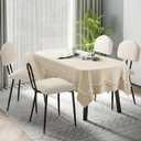 VECELO Dining Chairs Set of 4, Upholstered Kitchen Chairs with Extra Thick Cushion & Sturdy Metal Frame, Faux Leather Chairs for Vanity, Kitchen, Living Room, Beige