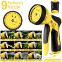 TLGREEN Retractable Garden Hose Reel, 1/2in x 100 ft Water Hose Reel Wall Mount Heavy Duty, Rewind Storage, 9-Function Sprayer Nozzle, Any Length Lock, Slow Return System, 180Swivel BracketYellow (Black)