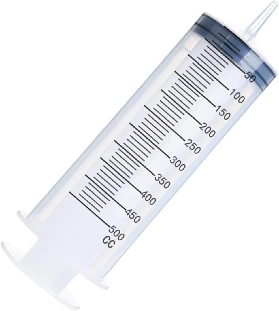 500ml/cc Large Plastic Syringe with Measurement for Scientific Labs, Garden Watering, Refilling and Filtration, pack of 1
