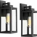 Darkaway Outdoor Lights Fixtures Wall Mount, Exterior Waterproof Wall Lanterns, Porch Sconces Wall Mounted Lighting with Glass ShadeModern Wall Lamps for House, Front Porch, Patio (2 Pack, Black)