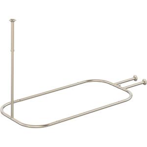 PrettyHome Shower Curtain Rod Hoop Square Shape Bathroom Heavy Duty No Rust Oval Shower Rod 58.3"x24" for Clawfoot Tub,for Free Standing Tubs Brushed Nickel