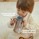 GROSMIMI Spill Proof no Spill Magic Sippy Cup with Straw with Handle for Baby and Toddlers, Customizable, PPSU, BPA Free 10 oz (White)