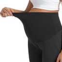 Foucome Maternity Pants for Work Wide Leg Stretchy Dress Pants Pregnancy Business Casual Trousers with Pockets (Black, M)