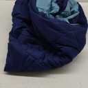 Amazon Basics Comforter Blanket Twin/Twin XL, Reversible Lightweight Microfiber All Season Blanket, Navy/Sky Blue
