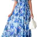 Flessibili Womens Summer Floral Maxi Dress Wedding Guest Party Long Dresses 2026 (M)
