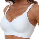 HORISUN Comfortable Seamless Full Coverage Bra for Women Wireless Bras with Soft Support Regular and Plus Size (X-Large, Black)
