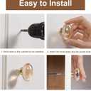 4 Pack Glass Cabinet Knobs and Pulls, Oval Crystal Cabinet Knobs for Dresser Drawers, Brushed Nickel Kitchen Egg Shape