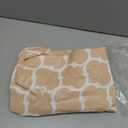 Smiry Round Picnic Tablecloth, Waterproof Elastic Fitted Table Covers for 36" - 44" Tables, Wipeable Flannel Backed Vinyl Tablecloths for Camping, Indoor, Outdoor, Khaki & White