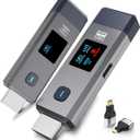 Wireless HDMI Transmitter and Receiver 328ft/100m Extender 4K Decode Input 1080P Output Plug&Play Portable 2.4G/5.8G for Video and Audio to Monitor from PC/Projector/TV Box, with Display Screen