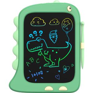 ORSEN 8.5 Inch LCD Doodle Board Tablet Toy - Green Dinosaur Drawing Pad for Kids 2-6 Years Old - Christmas and Birthday Gifts