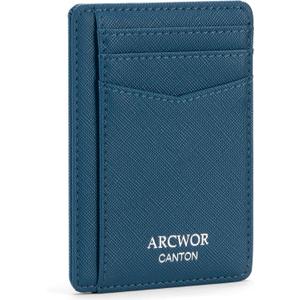 Slim Wallet Minimalist Front Pocket RFID Blocking Men and Women Leather Wallets