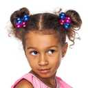 24pc Ponytailers Large Round Ponytail Balls Twin Bead Hair Elastics Bright Multicolored Twin Hair Beads Bauble Hair Ties Ponytail Holders, Toddler KidsValue Pack