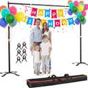 10x8.5ft(WxH) Upgraded Heavy Duty Backdrop Stand, Pipe and Drape Stand Kit with Cross Base, Photo Background Stand for Parties, Wedding, Photography-Quick Installation