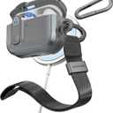 MAGEASY Odyssey AirPods Pro 3 Case Cover with Built-in Lock + Wristlet + Carabiner Clips for Carry Commute, Wireless Charging Compatible, Drop Protection, Apple AirPod Third Gen (Metal Blue)