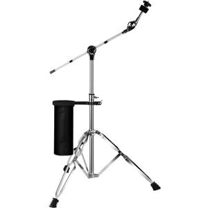 Cymbal Stand with Drum Sticks Holder, Adjust high Boom and Straight Combo,Double Braced Legs with Rubber Feet Ride and Crash cymbal stands