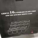 LIBWYS 16-Pack Square Glass Storage Jars with Bamboo Lids (0.6Qt/1.06Qt)