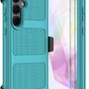 Samsung Galaxy A35 5G Case with 2 Pack Hard Tough Heavy Duty Rugged Shockproof Protective Cell Phone Case (Blue Green)