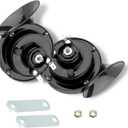 2 PCS Car Modified Air Snail Horn Kit, 3.35" x 3.54" 12V ABS Grille Base Insert Tentacle Stereo Effect Waterproof Horn, Safety Travel Accessories for Cars, Motorcycles, Trucks (Black)
