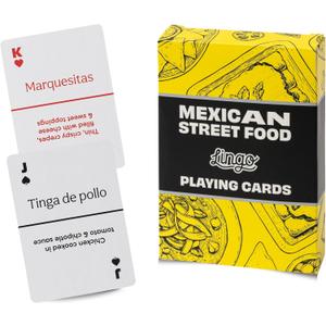 Lingo Mexican Street Food Playing Cards | Mexican Street Food Recipes & Tips Travel Flashcard Deck