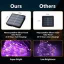 2-Pack 200 LED Solar Fairy Lights Outdoor, Upgraded Oversize Lamp Beads & Super Bright Solar String Lights Outoor, 8 Modes Solar Lights for Garden Patio Decorations(Purple)