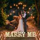 Marry Me Light Up Letters, Will You Marry Me Sign Decorations, Battery Operated Warm White Decorative LED Marquee Letter Lights for Wedding, Proposal Party, Romantic Table Decorations