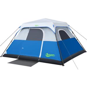 BeyondHOME 6 Person Instant Cabin Tent, 60 Sec Setup Family Camping Tent, Waterproof & Windproof Tent with Top Rainfly, Upgraded Ventilation System, for Car Camping Outdoor, Sky Blue