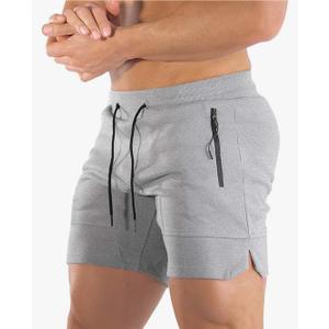 Men's 5" Gym Workout Shorts,Fitted Jogging Short Pants for Bodybuilding Running Training with Zipper Pockets Size L