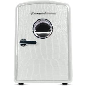 Frigidaire 9 can/6l mini personal fridge cooler Crocodile Finish door-W: 7.08" x L: 11.81" X H: 10.04 (White)
