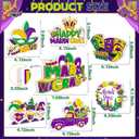 Mardi Gras Decorations Wooden Table Centerpieces for Mardi Gras Party Decoration Rustic Mardi Gras Table Decorations for Office Home Party Supplies Decor