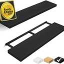 BAYKA Floating Shelves for Wall, 36 inches Long Wall Mounted Rustic Wood Shelves for Bathroom, Bedroom, Living Room, Kitchen, Office, Hanging Shelf for Books/Storage/Decor(Black,Set of 2) (A. Black - Universal Classic Style)